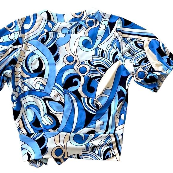 PerSeption Concept Blue Print Front Crossover Top SMALL NWT - Picture 9 of 16